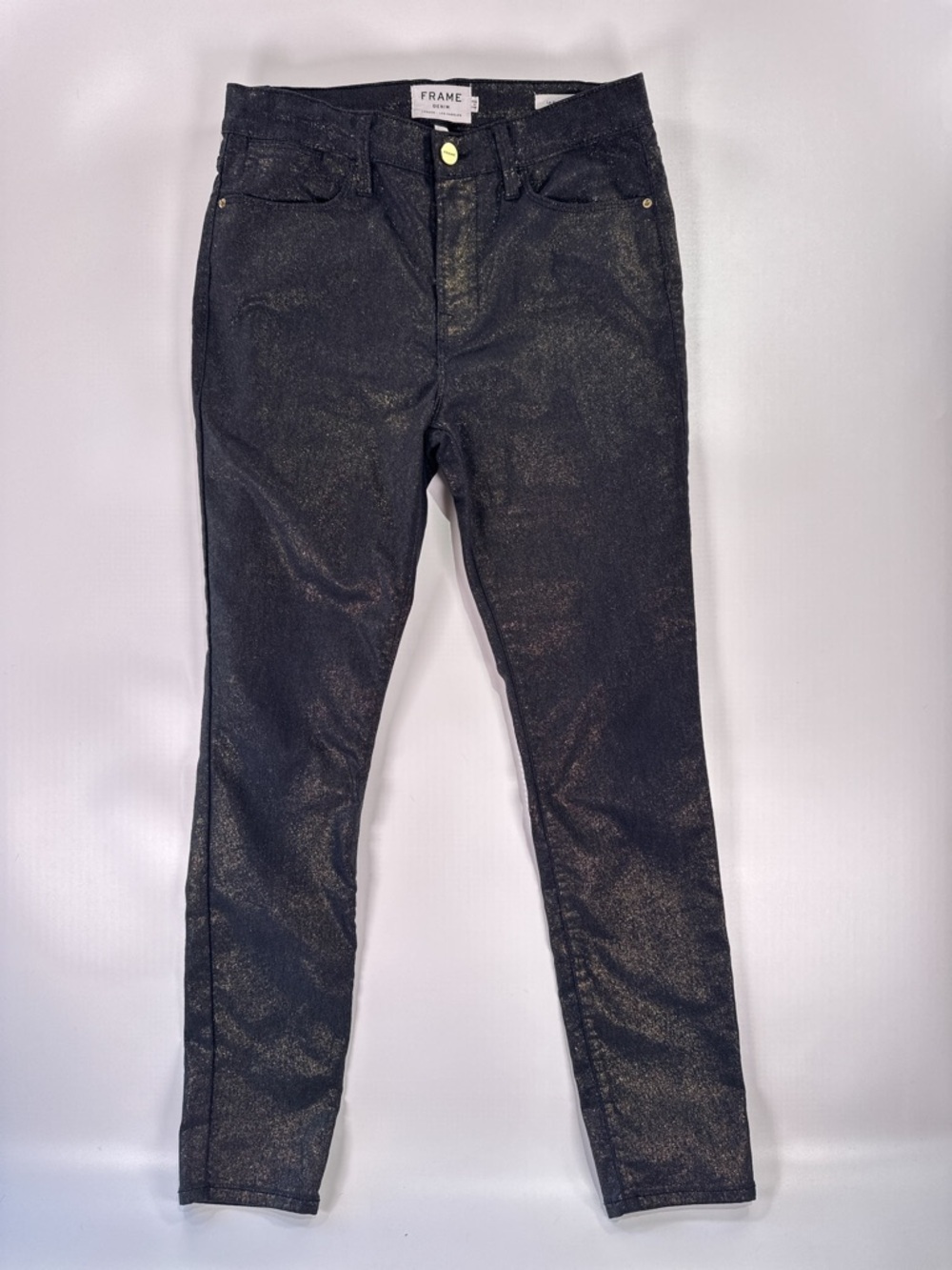 Frame Denim Black Metallic Le High Skinny Jeans - Picture 2 of 10